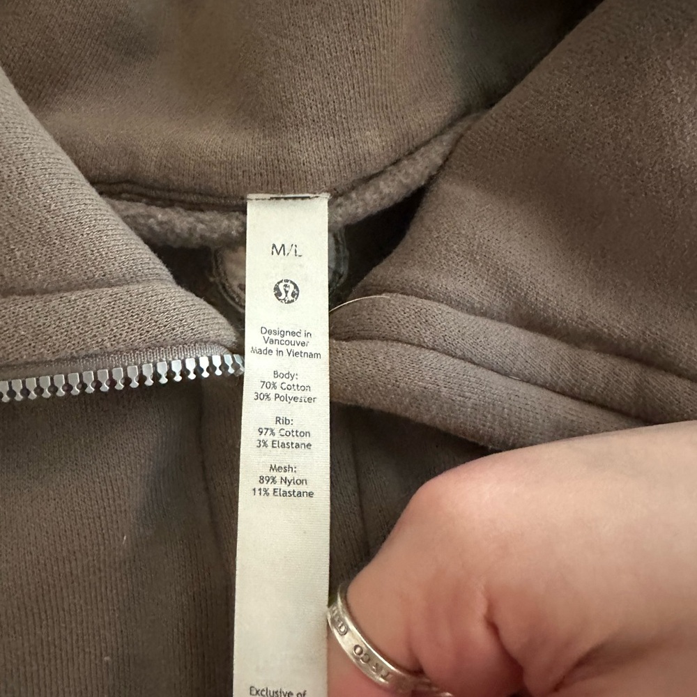 lululemon athletica cropped half-zip sweatshirt in taupe - Picture 4 of 6